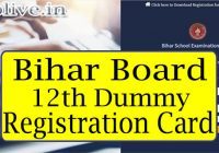 Bihar Board 12th Dummy Registration Card 2026