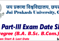 JP University Part 3 Exam Date Sheet 2022