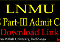 LNMU UG Part 3 Admit Card 2022-25